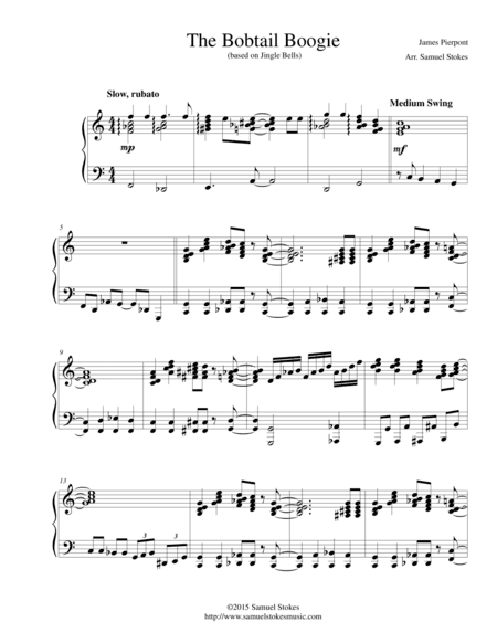 The Bobtail Boogie (a lively boogie version of Jingle Bells) - for piano (arr. Samuel Stokes)