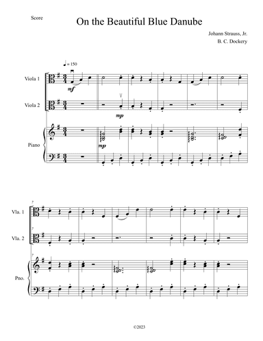 The Blue Danube (Viola Duet with Piano Accompaniment) (arr. B. C. Dockery)