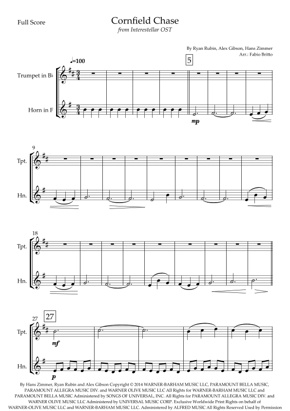 Cornfield Chase (arr. Fabio Britto)