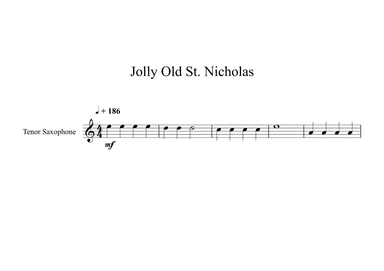 Jolly Old St. Nicholas (Tenor Sax) (arr. Digital Book Music)