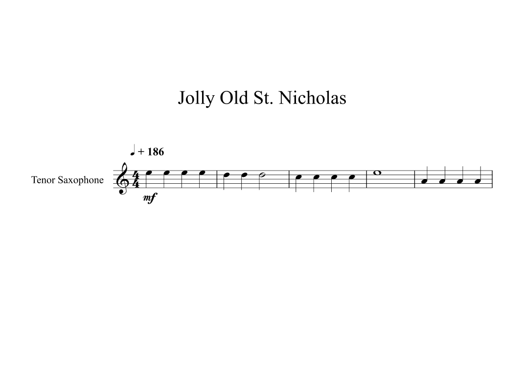 Jolly Old St. Nicholas (Tenor Sax) (arr. Digital Book Music)