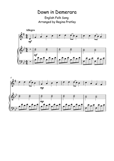Down in Demerara (for alto saxophone) (arr. Regina Pratley)