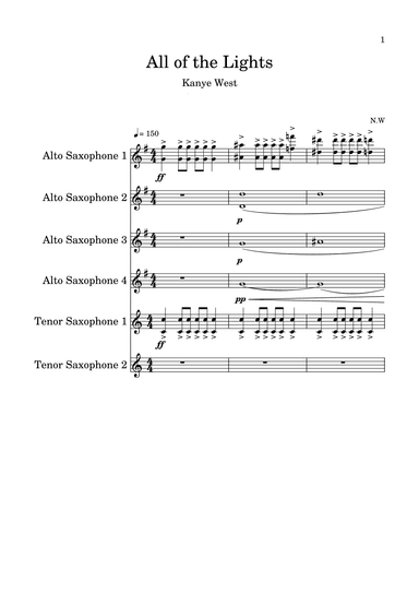 All Of The Lights (arr. Naudia W.)