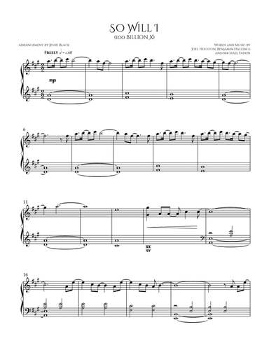 So Will I (100 Billion X) (arr. Jessie Black)