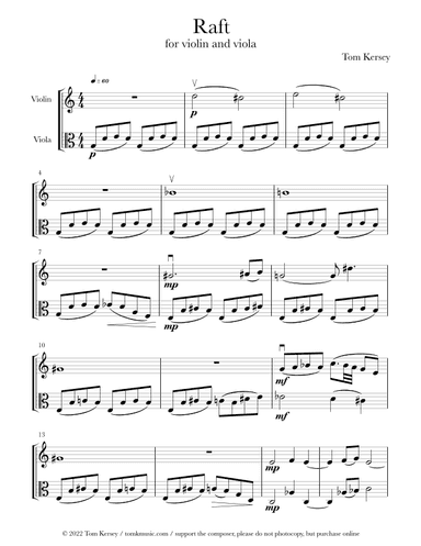 Raft - for violin and viola
