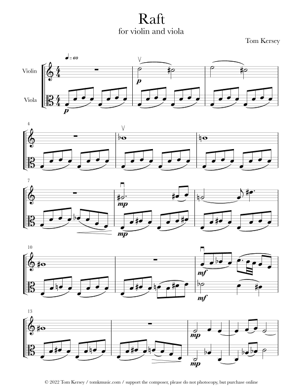 Raft - for violin and viola