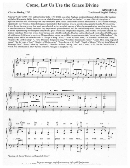 Come, Let Us Use the Grace Divine (arr. Lyndell Leatherman)