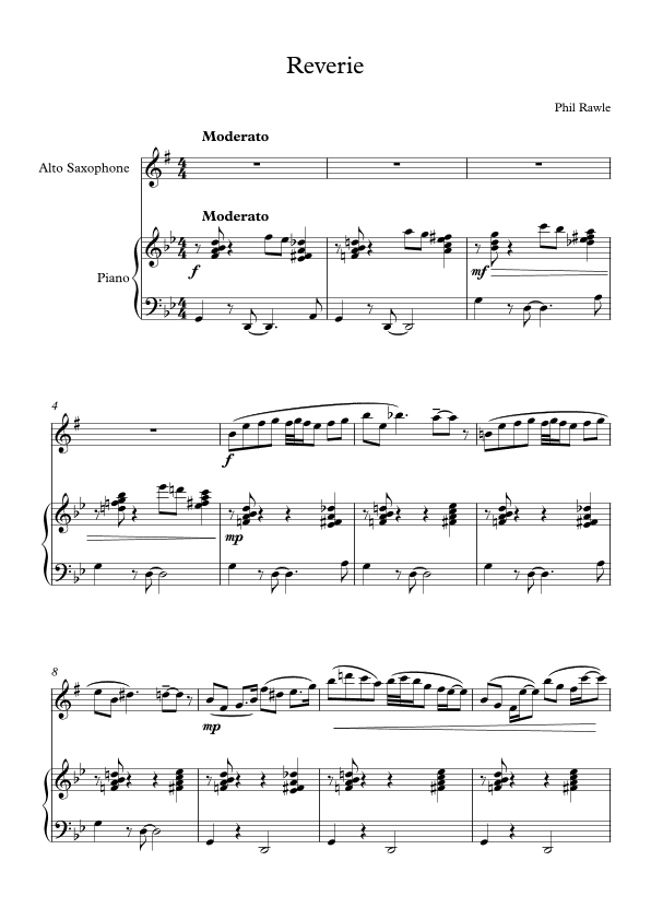 Reverie - Alto Sax Solo with Piano