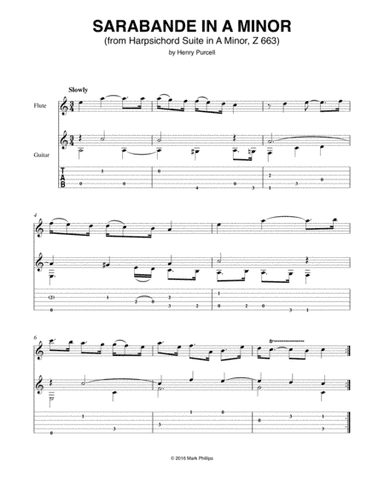 Sarabande in A Minor (from Harpsichord Suite in A Minor, Z 663) (arr. Mark Phillips)