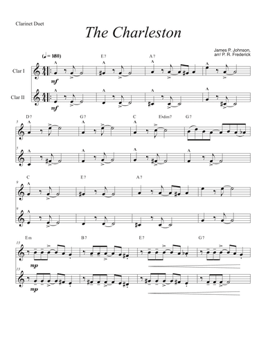 The Charleston (Clarinet Duet) (arr. P. R. Frederick)