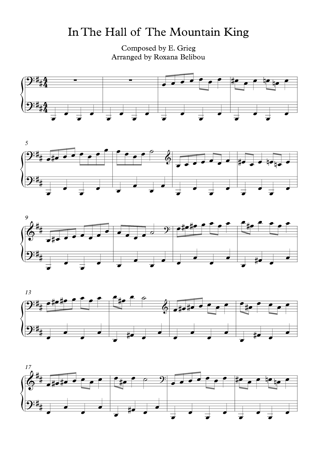 In the Hall of the Mountain King from Peer Gynt (arr. Roxana Belibou)