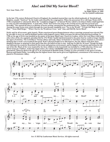 Alas, and Did My Savior Bleed (arr. Lyndell Leatherman)