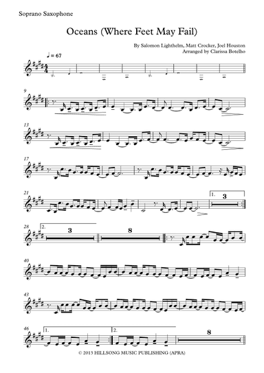 Oceans (where Feet May Fail) (arr. Clarissa Botelho)