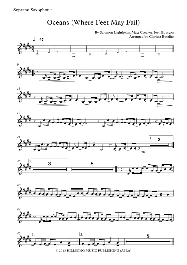 Oceans (where Feet May Fail) (arr. Clarissa Botelho)