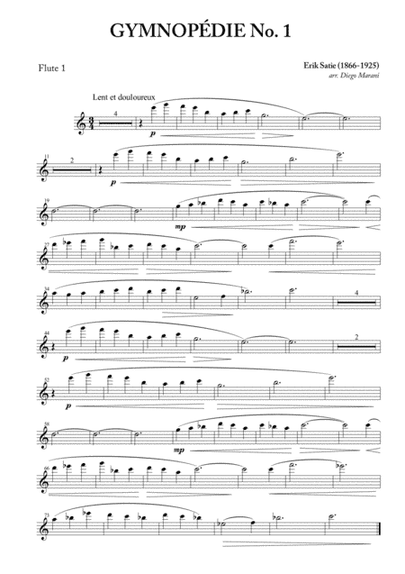 Gymnopédie Nos. 1,2,3 for Flute Quartet (arr. Diego Marani)