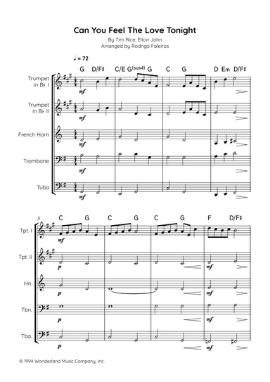 Can You Feel The Love Tonight (arr. Rodrigo Faleiros)
