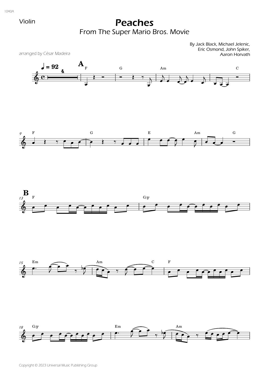 Peaches (arr. César Madeira)