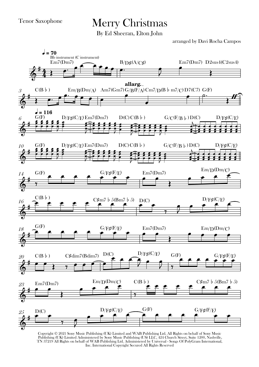 Merry Christmas (arr. Davi Rocha Campos)