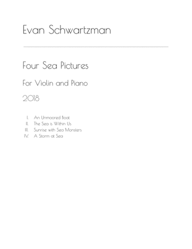 Four Sea Pictures for Violin and Piano