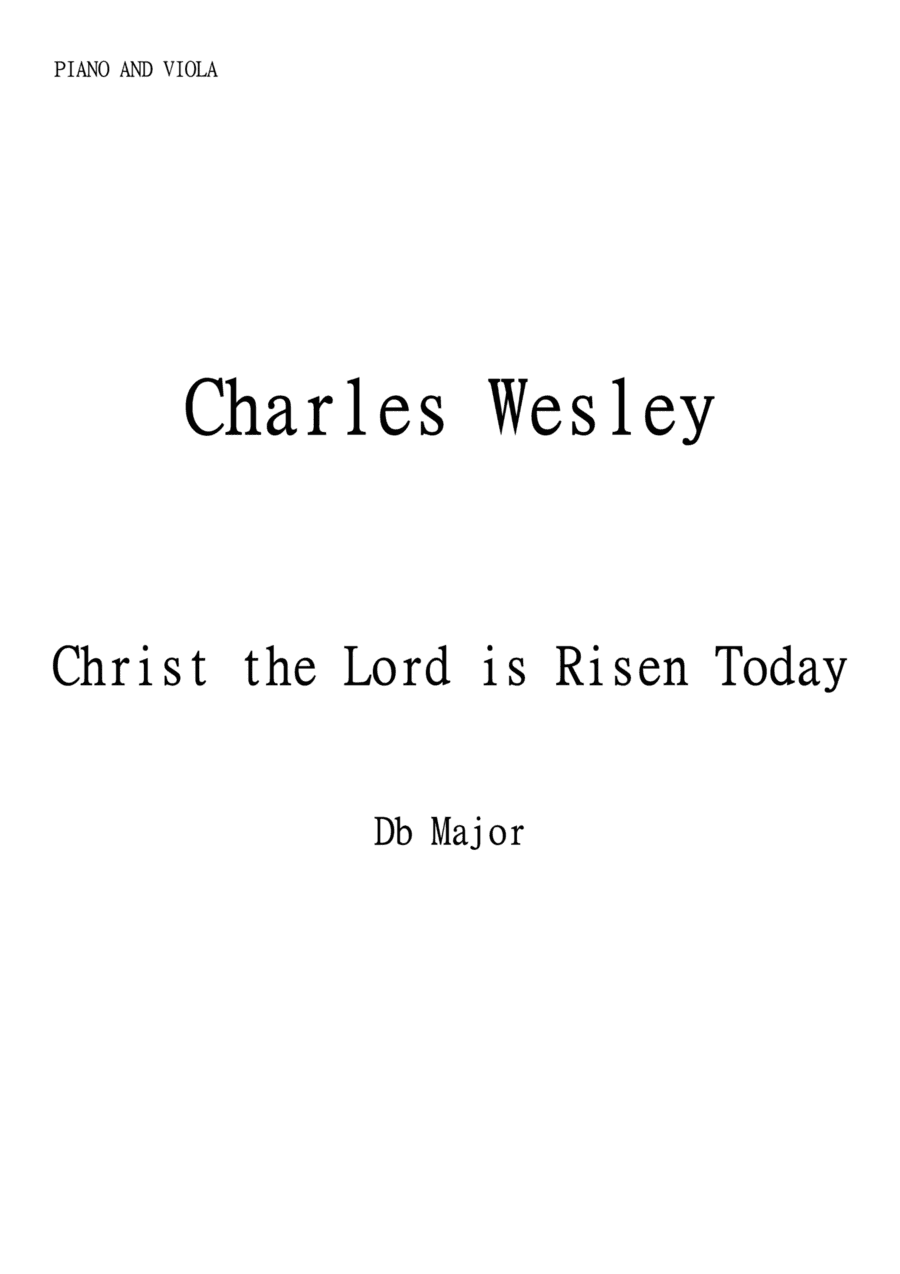 Christ the Lord Is Risen Today (Jesus Christ is Risen Today) for Viola and Piano in Db major. Interm (arr. Matheus Araújo)