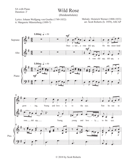 Wild Rose (Heidenröslein) (arr. Scott Roberts)
