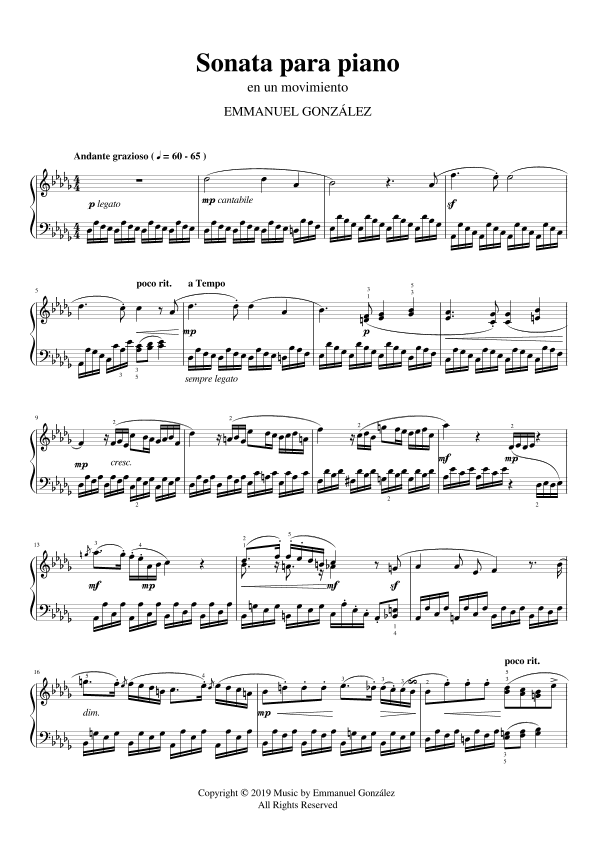 Piano Sonata in 1 movement