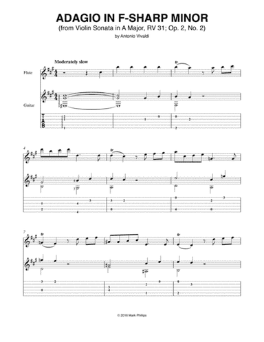 Adagio in F-sharp Minor (from Violin Sonata in A Major, RV 31; Op. 2, No. 2) (arr. Mark Phillips)