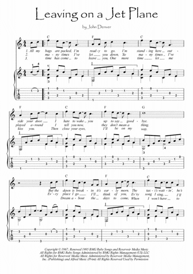 Leaving On A Jet Plane (arr. PianoSheetNow)