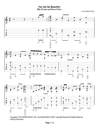 You Are So Beautiful (arr. Steven King)