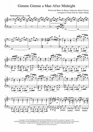 Gimme! Gimme! Gimme! (a Man After Midnight) (arr. Andrei Hadap)