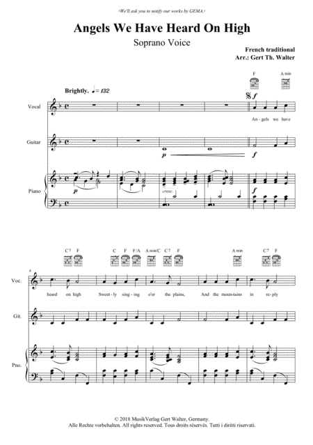 Angels We Have Heard On High (arr. Gert Th. Walter)