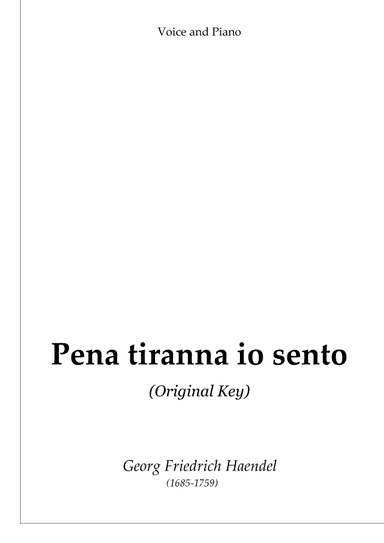 Pena tiranna io sento (Dm) (arr. Passoni Music)
