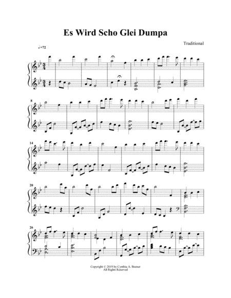Es Wird Scho Glei Dumpa (arr. Cynthia A. Boener)