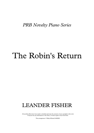 PRB Novelty Piano Series - The Robin's Return (Fisher) (arr. PRB Music)