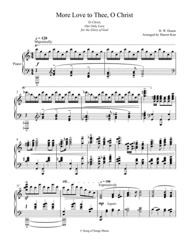 More Love to Thee, O Christ for Piano Solo (arr. Sharon Kim)