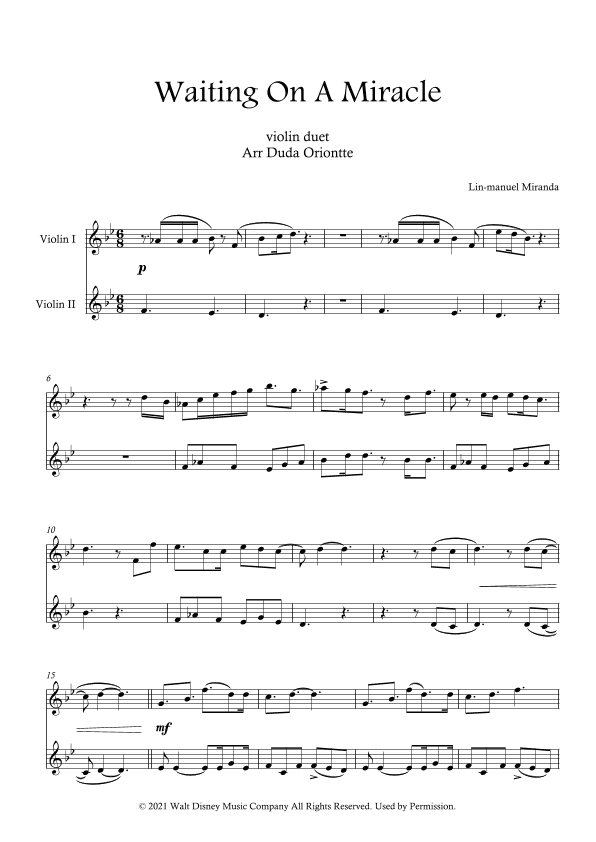 Waiting On A Miracle (arr. Duda Oriontte)