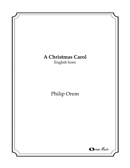 A Christmas Carol - English horn part