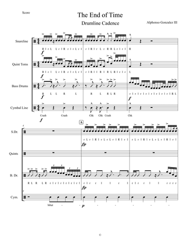 The End of Time - Drumline Cadence