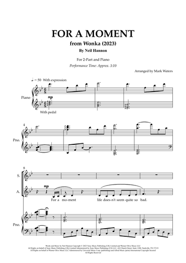For A Moment (arr. Mark Waters)