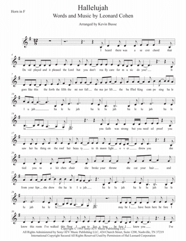 Hallelujah (arr. Kevin Busse)