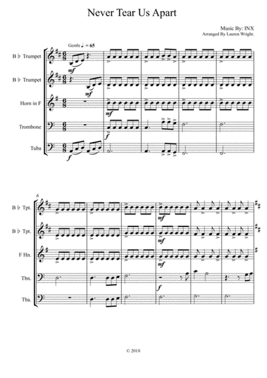 Never Tear Us Apart (arr. Lauren Wright)
