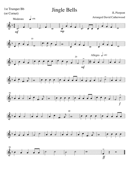 Jingle Bells for Brass Quintet arranged by David Catherwood (arr. David Catherwood)