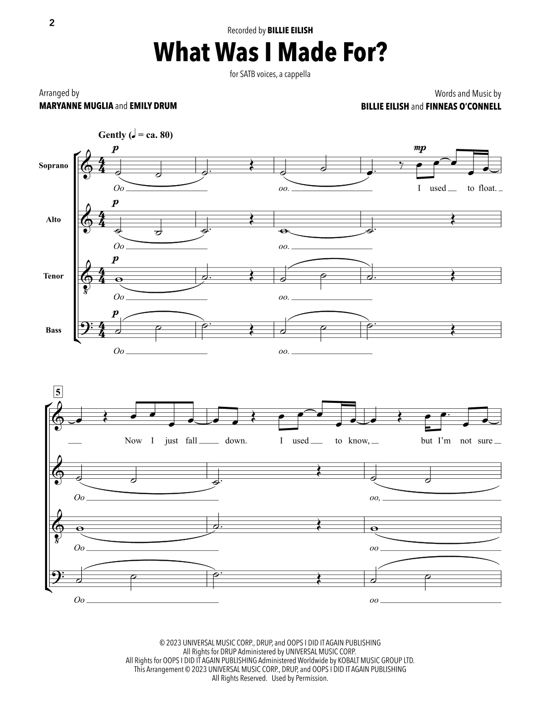 What Was I Made For? (arr. MaryAnne Muglia & Emily Drum)