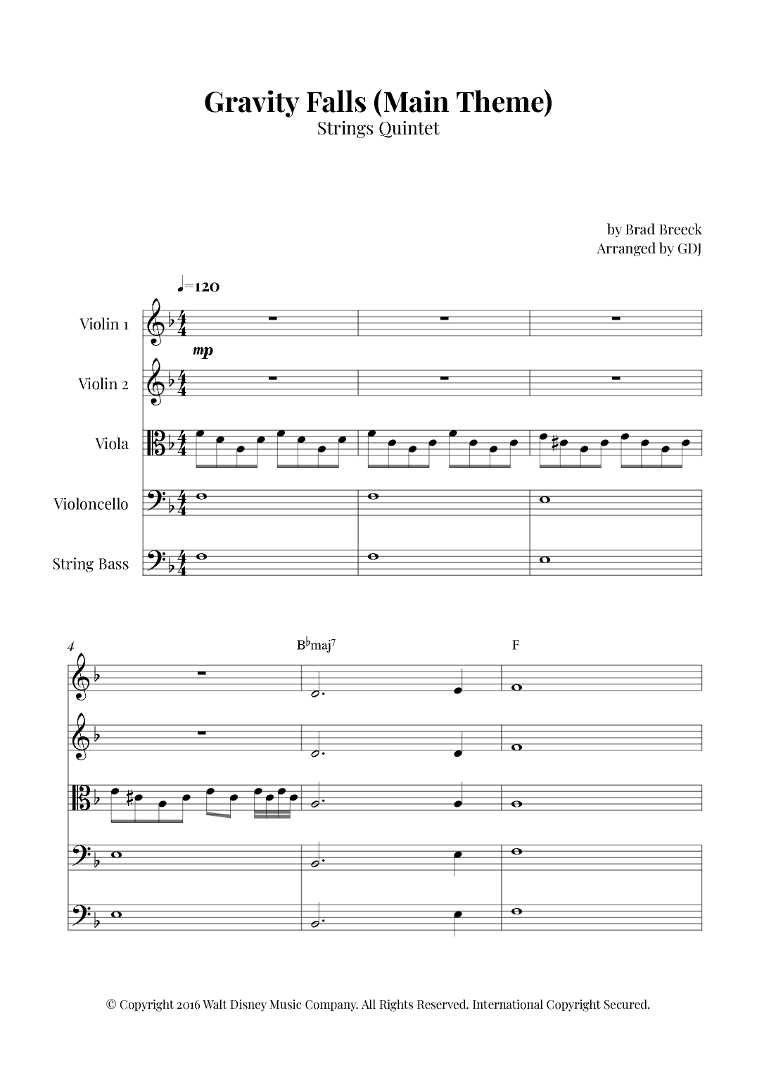 Gravity Falls (main Theme) (arr. GDJ)