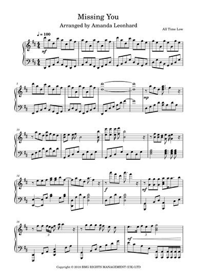 Missing You (arr. Amanda Leonhard)