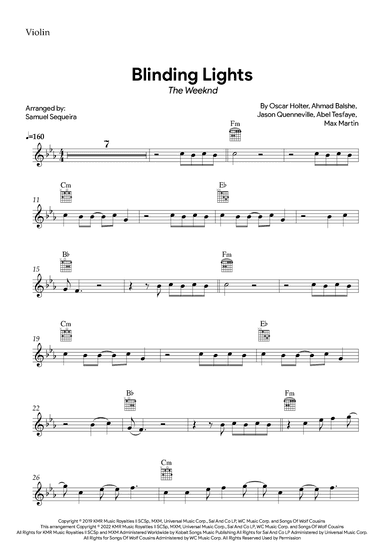 Blinding Lights (arr. Samuel Sequeira)