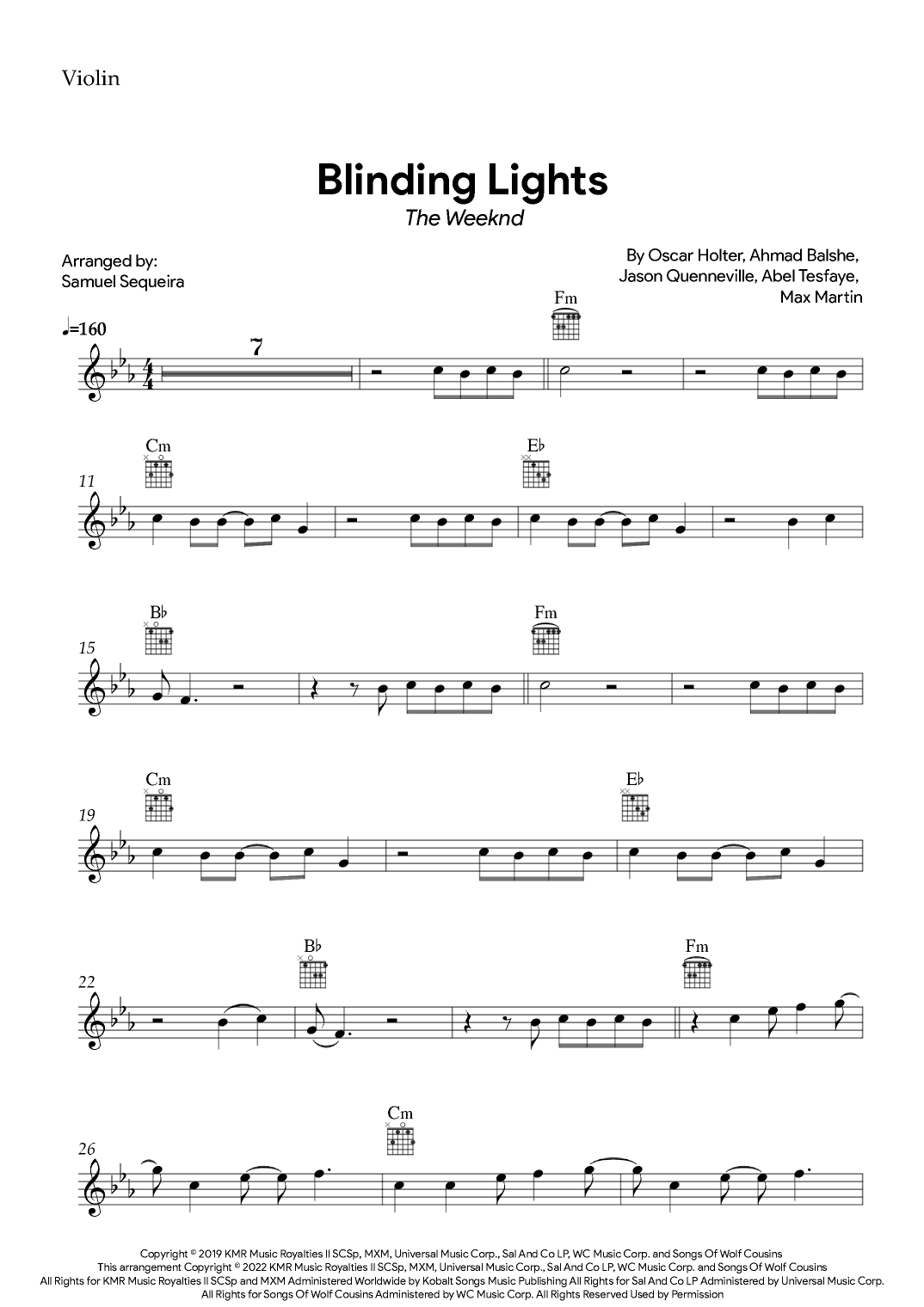Blinding Lights (arr. Samuel Sequeira)