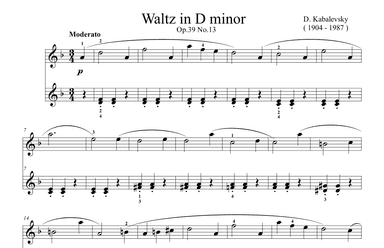 Kabalevsky Waltz in D minor Op.39 No.13 (arr. Ben Choupak)