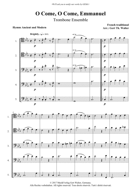 O Come, O Come, Emmanuel (arr. Gert Th. Walter)