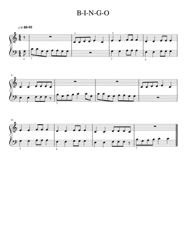 B-I-N-G-O (Easy piano) (arr. Brian McGravey)